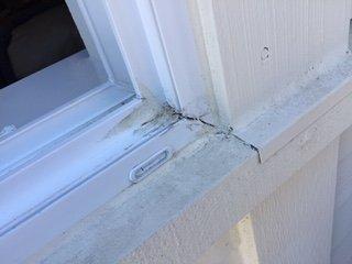 Broken window frame