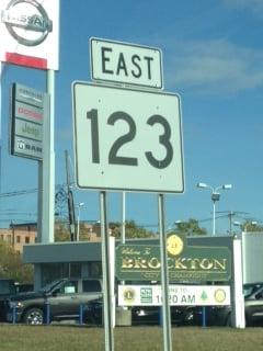 RTE 123 Sign --      (RTE 123 Brockton)