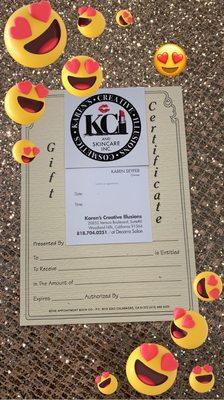 Give the perfect gift for any occasion...Karen's Creative Illusions Gift Certificate