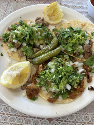 Taco chico carne asada and al pastor