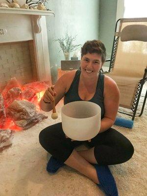 Sound healing with crystal singing bowls