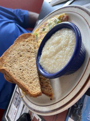 Western omelette, grits, rye toast. Rye is crazy good