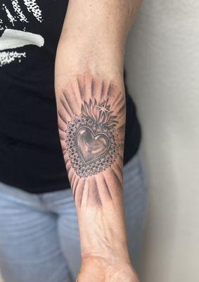 Sacred heart Christian tattoo for Vezna (by Karina)