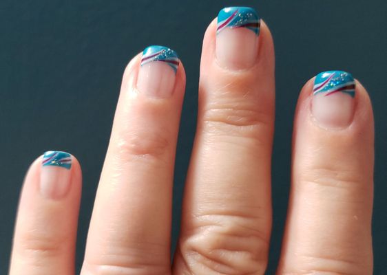 Easing into summer with some patriotic gels. I preferred the teal blue to the navy blue.