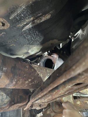 Right side of engine exhaust fall off