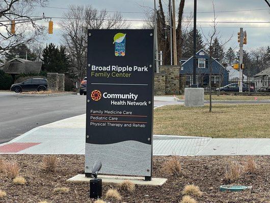 Signage for Family Center/Community Health Network partnership