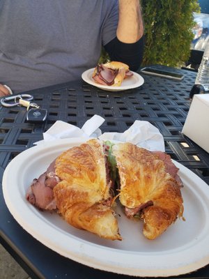 Roast beef croissant.