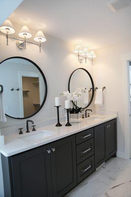 Freshen up your bathroom by easily changing out your light fixtures