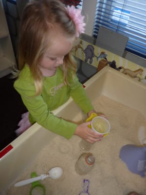 Sensory tables are fun and educational.