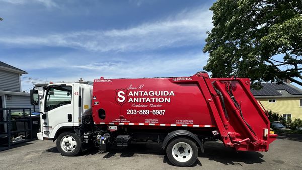 Our new rear loader is lettered and ready to get on the road, and start its residential collection route!