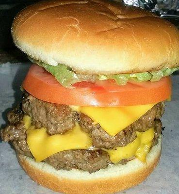 My favorite old School Scott's burger, on a regular bun.  This is a Double Cheeseburger and they are Great