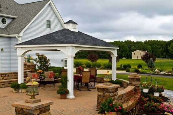 Custom pergolas and pavilions installed by Amish craftsman