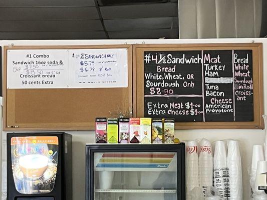 Sandwich menu