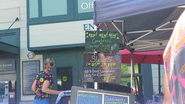 Menu at Orenco Farmer's Market