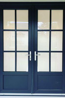 Traditional uPVC front doors with frosted glass make an elegant entrance to your home.