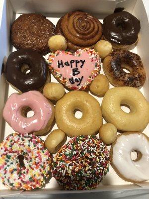 Mixed Donut presentation for birthday order