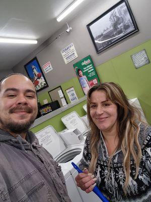 Tonya and Cordaro, a loyal Helper and a customer.