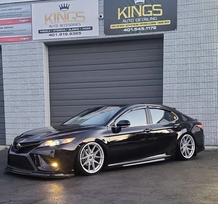 Toyota Camry came in for the summer look 20" wheels & air ride suspension