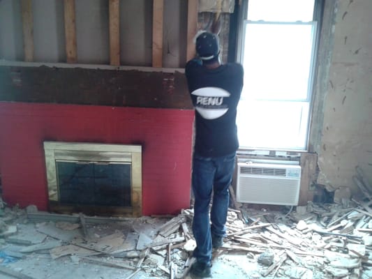 Removal of fire damaged walls