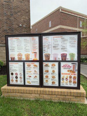 The drive thru menu at back.