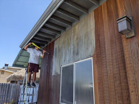 Exterior Wood Siding Prep for Stain.