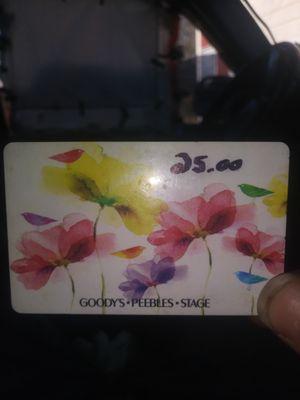 $25 gift card GOODY'S, PEEBLES, STAGE