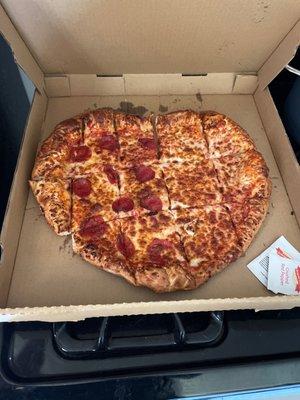 X large? This looks like a medium pizza.