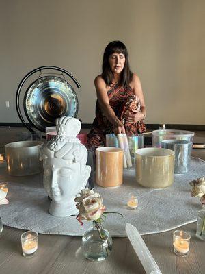 Crystal Bowls used in Sound Bath