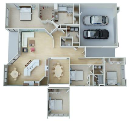 Plan 2238 3D Floor Plan