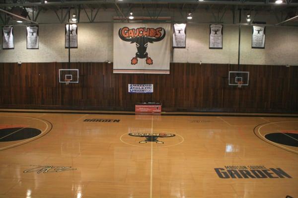 Best seat in the house, center court on our bleachers. Catch every Gaucho pass, shot, steal, block, and rebound with a great vie