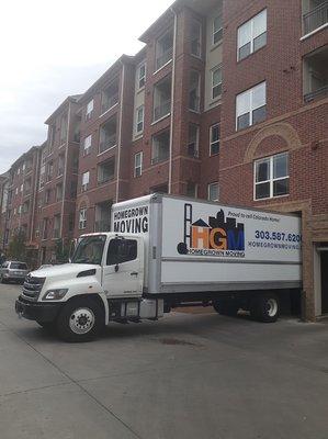 Our movers can help you get out of a tight situation when you're looking for movers. Look at how we had to park for this move.