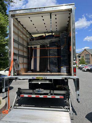 Securely packing a truck for a long distance move