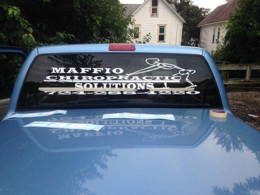 Local chiropractor Rock Maffio's Truck can be spotted all around Washington, Pennsylvania.