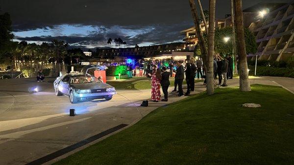 Dinner Display of the Delorean Time Machine