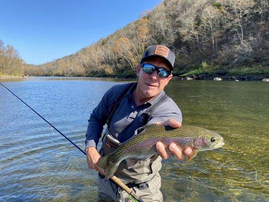 Nice rainbow trout caught while fly fishing on the White River.