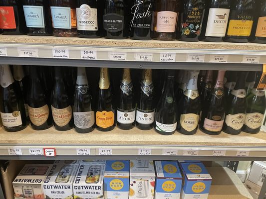 Champagne bottom shelf