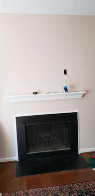 TV Mounting above Fireplace... Cords Concealed in wall w/new Electrical Outlet
- pic 2