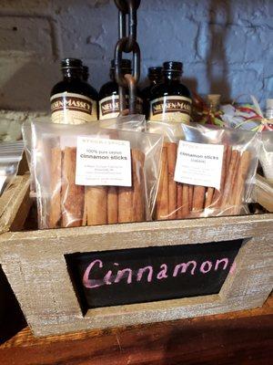 Raw cinnamon and also there was raw vanilla and a vanilla extract kit.