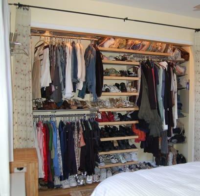 Closet redesign. This was 2 smaller closets, side-by-side.