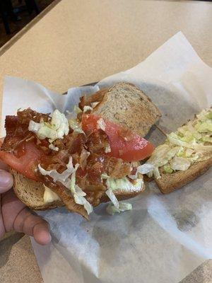 Second half of the BLT sandwich