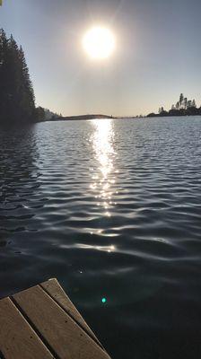 Sitting on the private dock