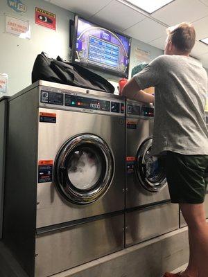 TV for viewing while you wash.