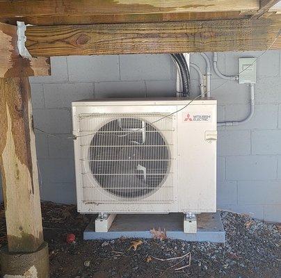 Mitsubishi Ductless Minisplit installation in Acton, MA.