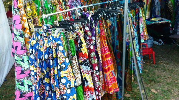 The vendor selling African Print clothing