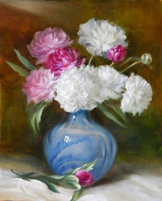 PEONIES 20" X 16" oil on panel