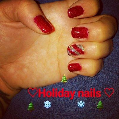 Holiday nails by Amber at Elevate salon!!!!