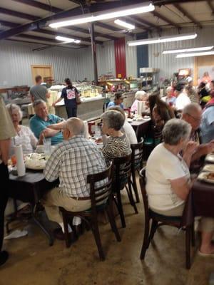 View of the inside and buffet.