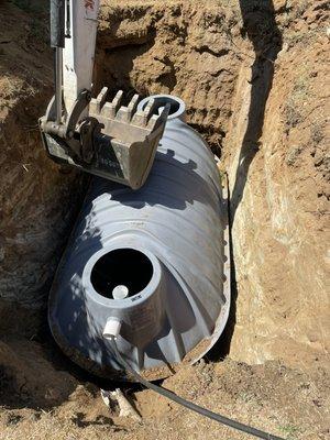 New septic tank install, with risers As required for riverside county .