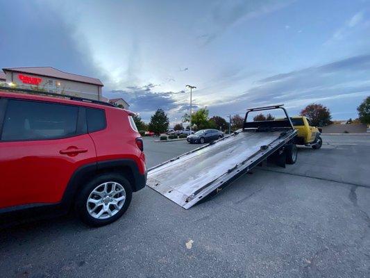 My NOT fixed car getting a tow after Auto Solutions has it for 10 days. They should buy me a new car with all the damage they did.