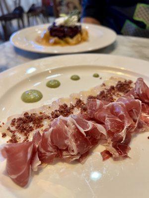 Antipasto Carpaccio and Jamón Ibérico